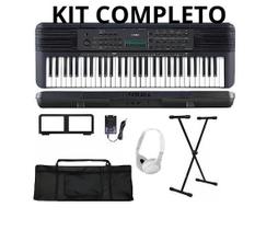 Teclado Musical Yamaha E283 Capa Pedal Suporte Fone