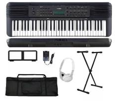 Teclado Musical Yamaha E283 Capa Pedal Suporte Fone