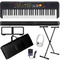 Teclado Musical Yamaha PSR-F52 61 teclas + Suporte + Capa + Fone Branco