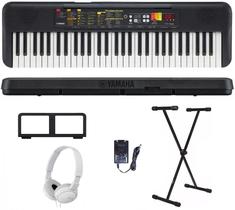 Teclado Musical Yamaha PSR-F52 61 teclas + Suporte + Fone Branco Teclado Musical Yamaha PSR-F52 61 teclas + Suporte + Fone Branco