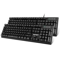 Teclado NPET K10V1 com fio de tamanho completo com 12 teclas multimídia