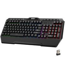 Teclado NPET K32 Wireless Gaming RGB com apoio de pulso preto