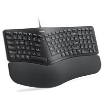 Teclado Nulea RT05C com fio ergonômico dividido com apoio de pulso