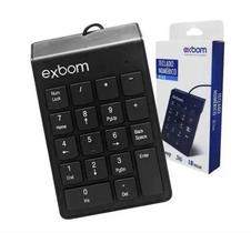 Teclado Numérico Com Fio USB 2.0 18 Teclas EXBOM - Teclado Numérico Com Fio USB 2.0 18 Teclas EXBOM -