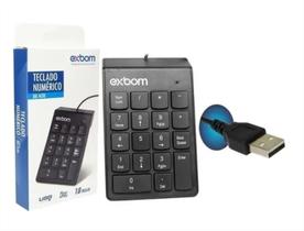 Teclado Numérico Com Fio USB 2.0 18 Teclas EXBOM