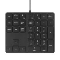 Teclado numérico Qisan 34 teclas Mini Wired para laptop/PC preto