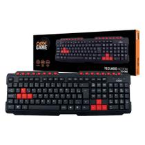 Teclado OEX Action TC200, USB, ABNT2, Preto e Vermelho