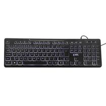 Teclado Office NTC Retroiluminado Membrana Led Branco C/Fio ABNT2 Preto