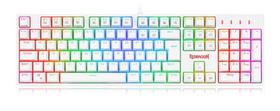 Teclado Óptico Gamer Redragon Surara Pro RGB, Switch Azul, ABNT2, Branco