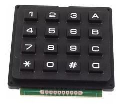 Teclado Padrão 4x4 Preto com Botões para Projetos de Automação Teclado Padrão 4x4 Preto com Botões para Projetos de Automação