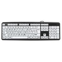 Teclado para Baixa Visão Tecla Branca Letra Grande Modelo Slim