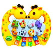 Teclado para Bebês Girafinha Piano Didático Fazendinha em Português - Toy King
