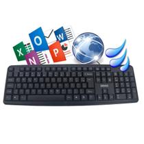 Teclado Para Computador Usb Com Fio Português Brasil Cor Preto
