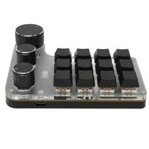 Teclado para jogos ASHATA 12 Key 3 Knob Mini Macro Red Switch