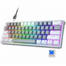 Teclado para jogos AULA 60 por cento com fio mecânico RGB azul