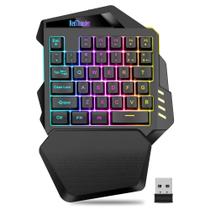 Teclado para jogos de uma mão RedThunder Wireless RGB retroiluminado Teclado para jogos de uma mão RedThunder Wireless RGB retroiluminado