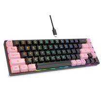 Teclado para jogos GEODMAER 65% LED retroiluminado 68 teclas para PC