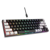 Teclado para jogos GEODMAER 65% LED retroiluminado, mini com fio, 68 teclas