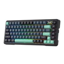 Teclado para jogos Redragon K724 PRO Wireless Gasket com tela e botão Hype, teclado mecânico de 81 teclas, tela de informações TFT de 1,14” de fácil controle, amortecedor de ruído de 5 camadas, interruptor linear personalizado, cor jade escuro