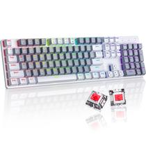 Teclado para jogos RiSophy RGB retroiluminado mecânico de 104 teclas Teclado para jogos RiSophy RGB retroiluminado mecânico de 104 teclas