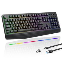 Teclado para jogos sem fio yesbeaut PC414 RGB retroiluminado à prova d'água