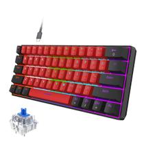 Teclado para jogos Snpurdiri 60% com fio LED mecânico de 61 teclas