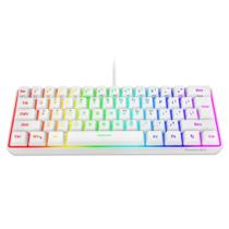 Teclado para jogos Snpurdiri 60% com fio RGB retroiluminado 61 teclas branco Teclado para jogos Snpurdiri 60% com fio RGB retroiluminado 61 teclas branco
