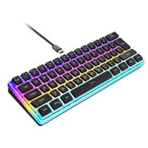 Teclado para jogos Snpurdiri 60% Wired Pudding Keycaps RGB Black