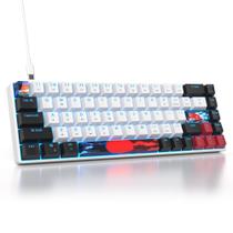 Teclado para jogos Ussixchare 60% 68 teclas, interruptor vermelho mecânico