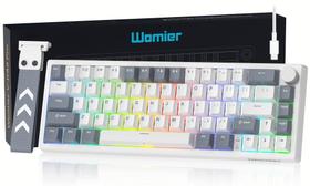 Teclado para jogos Womier VK66 PRO 60% com fio branco cremoso