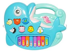 Teclado Piano Golfinho Musical Infantil Bichos Teclado Piano Golfinho Musical Infantil Bichos