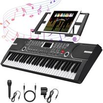 Teclado Piano HERTMUN Portátil de 61 Teclas com Microfone Teclado Piano HERTMUN Portátil de 61 Teclas com Microfone
