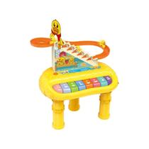 Teclado Piano Infantil 2 Em 1 Patinho Brinquedo Com Rampa - DM Toys Presente