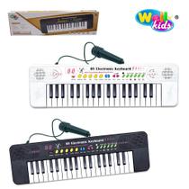 Teclado/Piano Infantil: Microfone Preto - Pilha - WELLKIDS