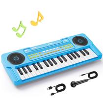 Teclado Piano Infantil MusicForset 37 Teclas Portátil Azul
