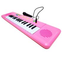 Teclado Piano Infantil Rosa C/ Microfone - 37 Teclas Musical Infantil Divertido