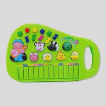 Teclado Piano Infantil Som de Animais e Luz (verde)