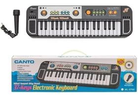 Teclado Piano Instrumental Musical Com Microfone Infantil.