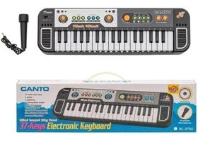 Teclado Piano Instrumental Musical Com Microfone Infantil. - toys