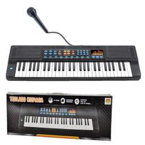 Teclado Piano Microfone Brinquedo Musical 54 Teclas Karaokê DMT5700