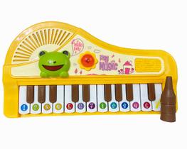 Teclado Piano Musical Infantil Bichinhos A Pilha Amarelo - Wellkids Teclado Piano Musical Infantil Bichinhos A Pilha Amarelo - Wellkids