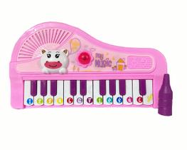 Teclado Piano Musical Infantil Bichinhos A Pilha Rosa - Wellkids