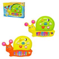 Teclado / Piano Musical Infantil Caracol Colors Com Luz A Pilha Na Caixa - toys