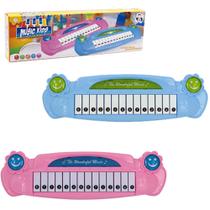 Teclado / piano musical infantil com luz colors a pilha na caixa