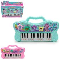 Teclado / piano musical infantil com luz colors a pilha na caixa wellkids