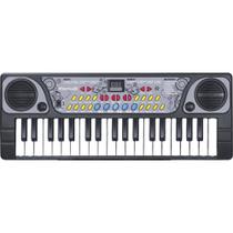 Teclado Piano Musical Infantil com Microfone Preto Bx1622 - DM Toys