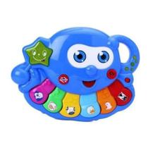 Teclado Piano Polvo Musical Brinquedo Bebê Criança Luz Educativo!(Azul)