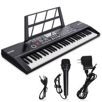 Teclado, piano, Wfhdtx, 61 teclas com alto-falante, microfone e suporte