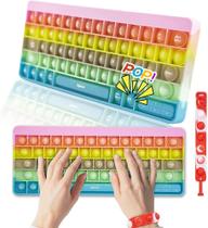 Teclado Pop Fidget Brinquedo com Letras, Push Pop Bubble Fidge