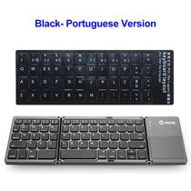 Teclado portátil dobrável sem fio recarregável BT para IOS